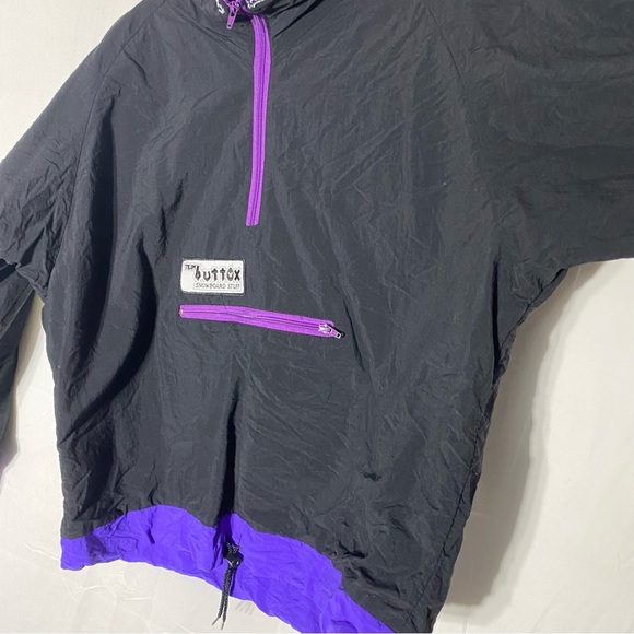 Vintage Team Buttox Snowboard Stuff Black Purple Half Zip Pullover Jacket M - Picture 8 of 15